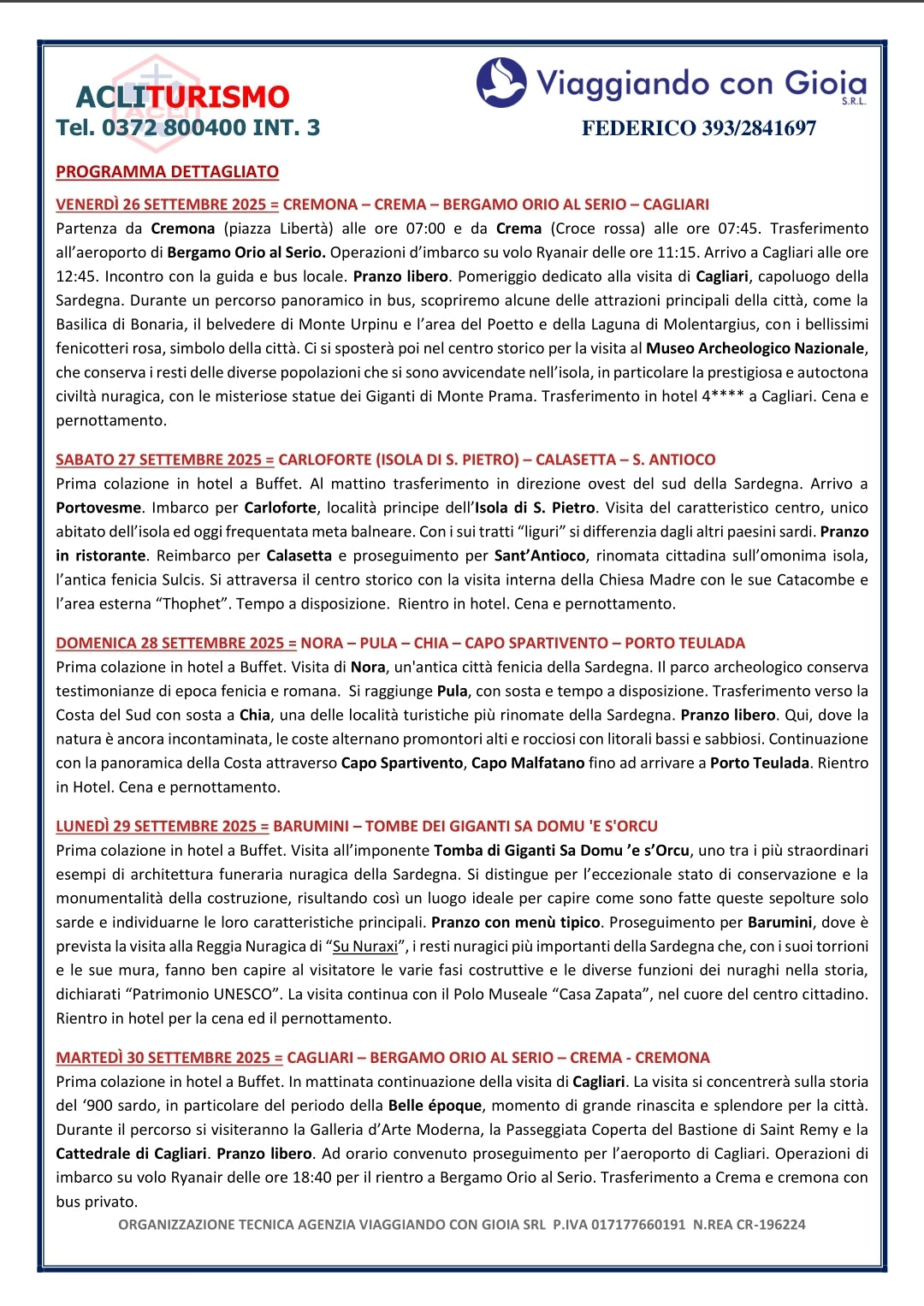 TOUR DELLA SARDEGNA MERIDIONALE