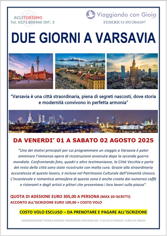 DUE GIORNI A VARSAVIA