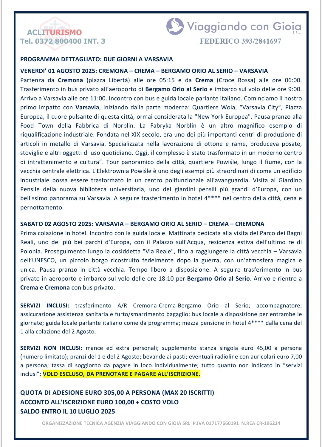 DUE GIORNI A VARSAVIA
