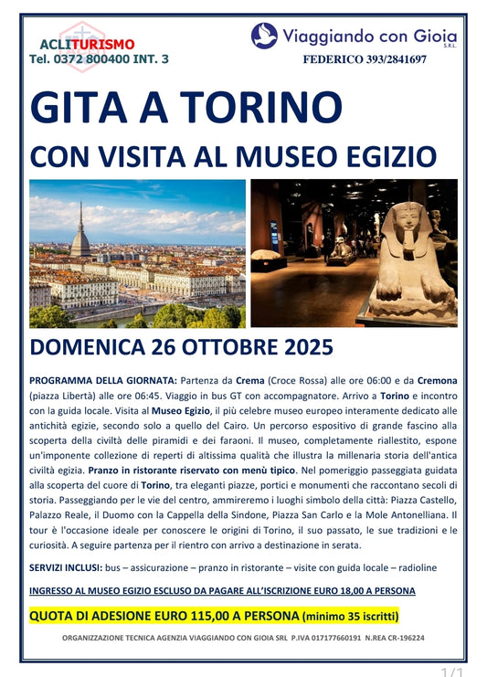 TORINO CON IL MUSEO EGIZIO